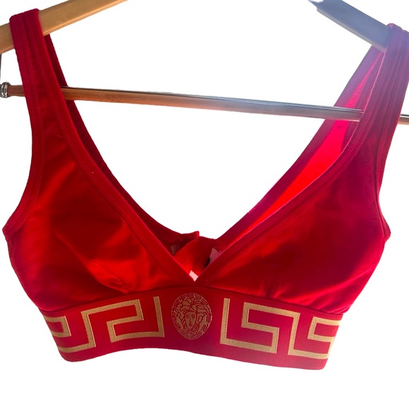 AUTHENTIC Versace Greca Medusa triangle bralette size 1 like new - Picture 1 of 4